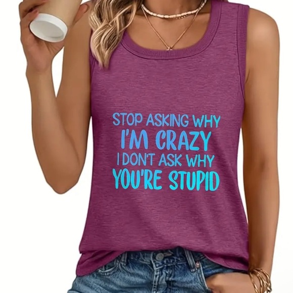 Graphic Tank Top cute saying - Picture 1 of 4